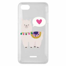 Чехол для Xiaomi Redmi 6A Lama with pink heart - PrintSalon