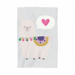 Полотенце с принтом Lama with pink heart - PrintSalon