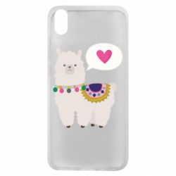 Чехол для Xiaomi Redmi 7A Lama with pink heart - PrintSalon