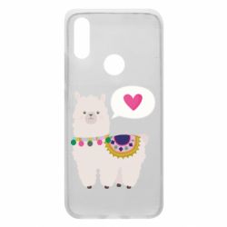 Чехол для Xiaomi Redmi 7 Lama with pink heart - PrintSalon