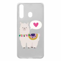 Чехол для Samsung A60 Lama with pink heart - PrintSalon