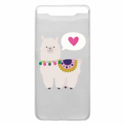 Чехол для Samsung A80 Lama with pink heart - PrintSalon