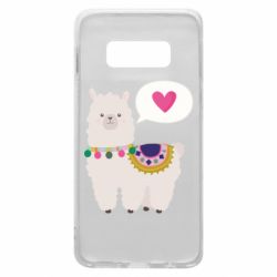 Чехол для Samsung S10e Lama with pink heart - PrintSalon