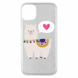 Чехол для iPhone 11 Pro Lama with pink heart - PrintSalon