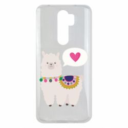 Чехол для Xiaomi Redmi Note 8 Pro Lama with pink heart - PrintSalon