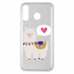 Чехол для Samsung M30 Lama with pink heart - PrintSalon