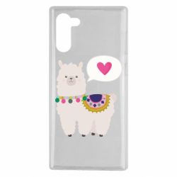 Чехол для Samsung Note 10 Lama with pink heart - PrintSalon