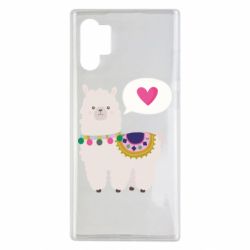 Чехол для Samsung Note 10 Plus Lama with pink heart - PrintSalon