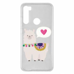 Чехол для Xiaomi Redmi Note 8 Lama with pink heart - PrintSalon