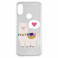Чехол для Xiaomi Redmi Note 7 Lama with pink heart - PrintSalon