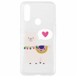Чехол для Oppo A31 Lama with pink heart - PrintSalon