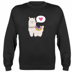 Cвитшот Lama with pink heart - PrintSalon