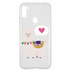 Чехол для Samsung A11/M11 Lama with pink heart - PrintSalon