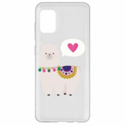 Чехол для Samsung A31 Lama with pink heart - PrintSalon