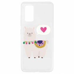 Чехол для Samsung A32 4G Lama with pink heart - PrintSalon
