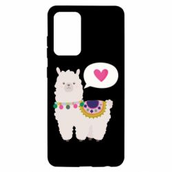 Чехол для Samsung A52 5G Lama with pink heart - PrintSalon