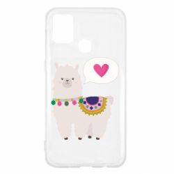 Чехол для Samsung M31 Lama with pink heart - PrintSalon