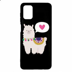 Чехол для Samsung M51 Lama with pink heart - PrintSalon
