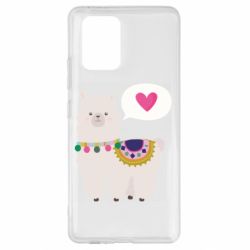 Чехол для Samsung S10 Lite Lama with pink heart - PrintSalon