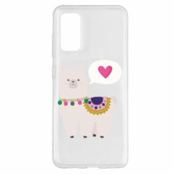 Чехол для Samsung S20 Lama with pink heart - PrintSalon