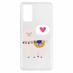 Чехол для Samsung S20 FE Lama with pink heart - PrintSalon