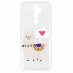 Чехол для Oppo A5/A9 2020 Lama with pink heart - PrintSalon