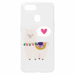 Чехол для Oppo A5s/A12 Lama with pink heart - PrintSalon