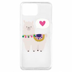 Чехол для Oppo A73 Lama with pink heart - PrintSalon