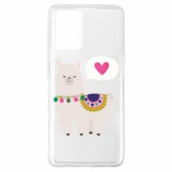 Чехол для Oppo A74 4G Lama with pink heart - PrintSalon