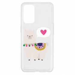 Чехол для Oppo Reno 5 4G Lama with pink heart - PrintSalon