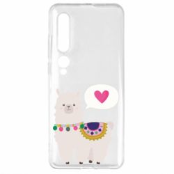 Чехол для Xiaomi Mi10/10 Pro Lama with pink heart - PrintSalon