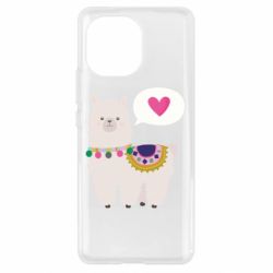 Чехол для Xiaomi Mi11 Lama with pink heart - PrintSalon