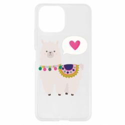 Чехол для Xiaomi Mi11 Lite Lama with pink heart - PrintSalon