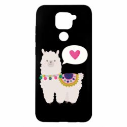 Чехол для Xiaomi Redmi Note 9/Redmi 10X Lama with pink heart - PrintSalon