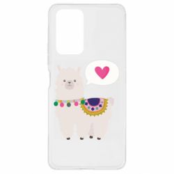 Чехол для Xiaomi Redmi Note 10 Pro Lama with pink heart - PrintSalon