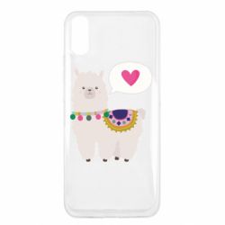 Чехол для Xiaomi Redmi 9a Lama with pink heart - PrintSalon