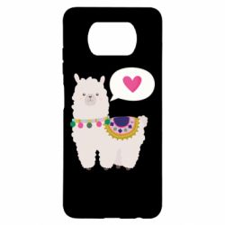 Чехол для Xiaomi Poco X3 Lama with pink heart - PrintSalon