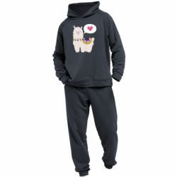 Мужской костюм Lama with pink heart - PrintSalon