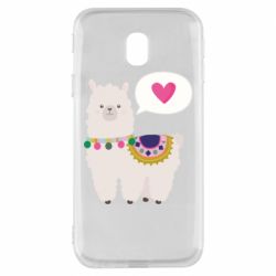 Чехол для Samsung J3 2017 Lama with pink heart - PrintSalon