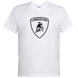Мужская футболка  с V-образным вырезом Lamborghini Auto - PrintSalon