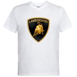 Чоловіча футболка з V-подібним вирізом Lamborghini Logo - PrintSalon