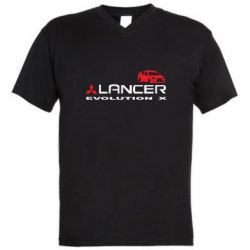 Мужская футболка  с V-образным вырезом Lancer Evolution X - PrintSalon