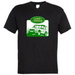 Мужская футболка  с V-образным вырезом Land Rover - PrintSalon