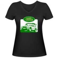 Женская футболка с V-образным вырезом Land Rover - PrintSalon