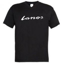 Мужская футболка  с V-образным вырезом Lanos Logo - PrintSalon