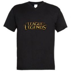 Мужская футболка  с V-образным вырезом League of legends logo - PrintSalon