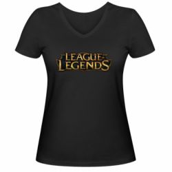 Женская футболка с V-образным вырезом League of legends logo - PrintSalon