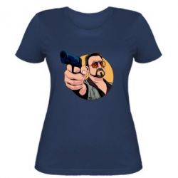 Женская футболка Лебовски с пушкой - PrintSalon