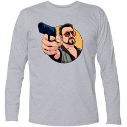 Футболка с длинным рукавом Лебовски с пушкой - PrintSalon