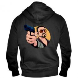 Мужское худи на молнии Лебовски с пушкой - PrintSalon